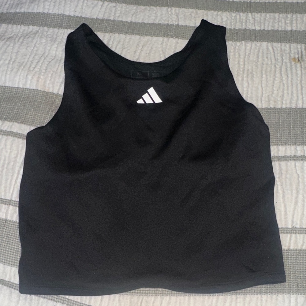 Kids Adidas Black Sleeveless Top with Logo